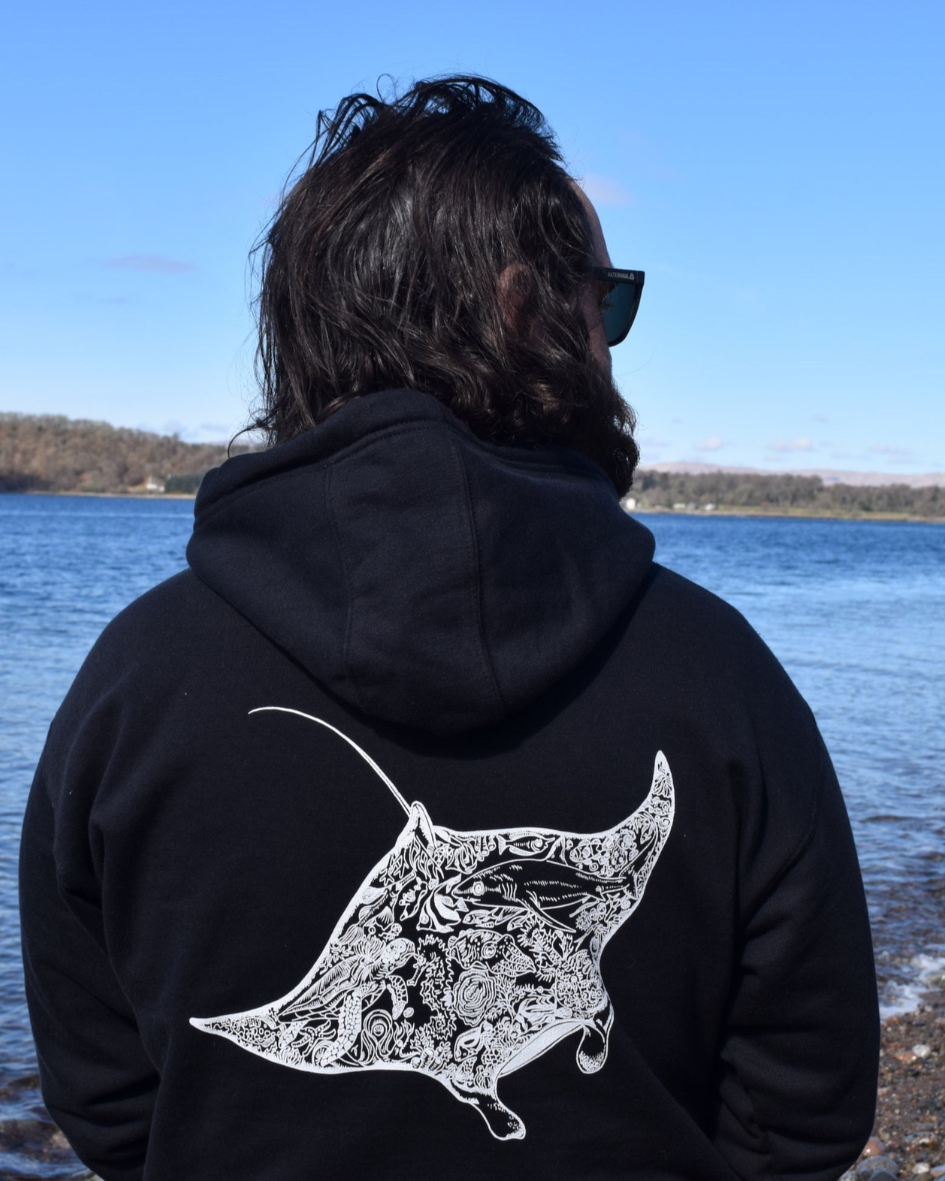 Manta Ray Black Unisex Hoodie