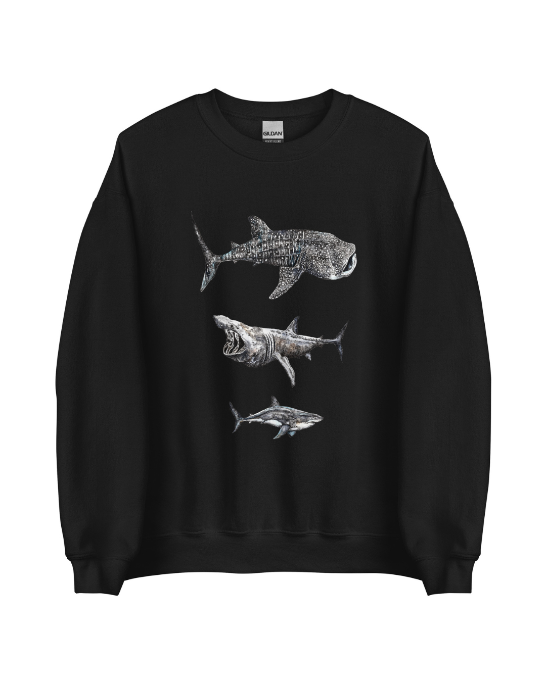 Giant Sharks Unisex Sweatshirt – Rachel Brooks Art Giant Sharks Unisex Sweatshirt – Rachel Brooks Art